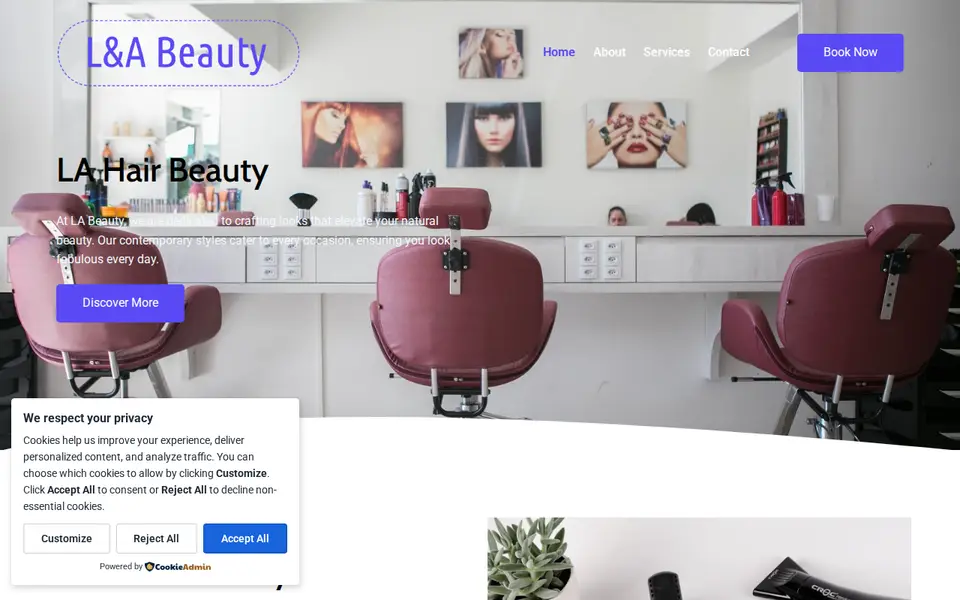 The top of lahairbeauty.co.uk