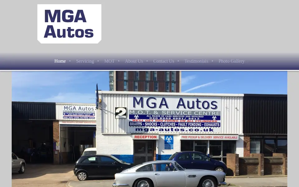 The top of mga-autos.co.uk