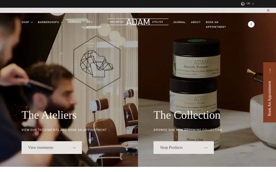 The top of adamgroomingatelier.com