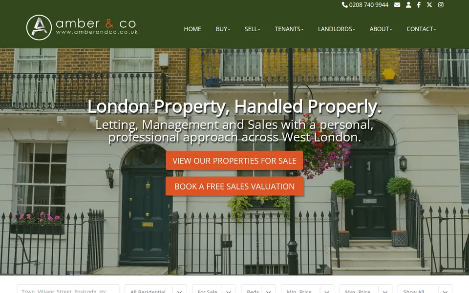 The top of amberandco.co.uk