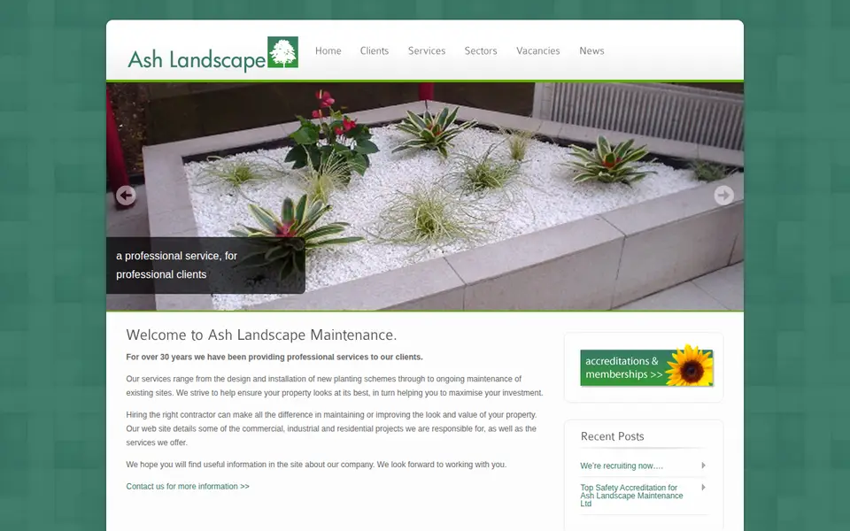 The top of ashlandscape.co.uk