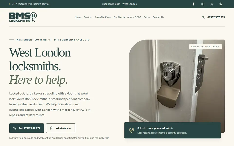 The top of bms-locksmiths.co.uk