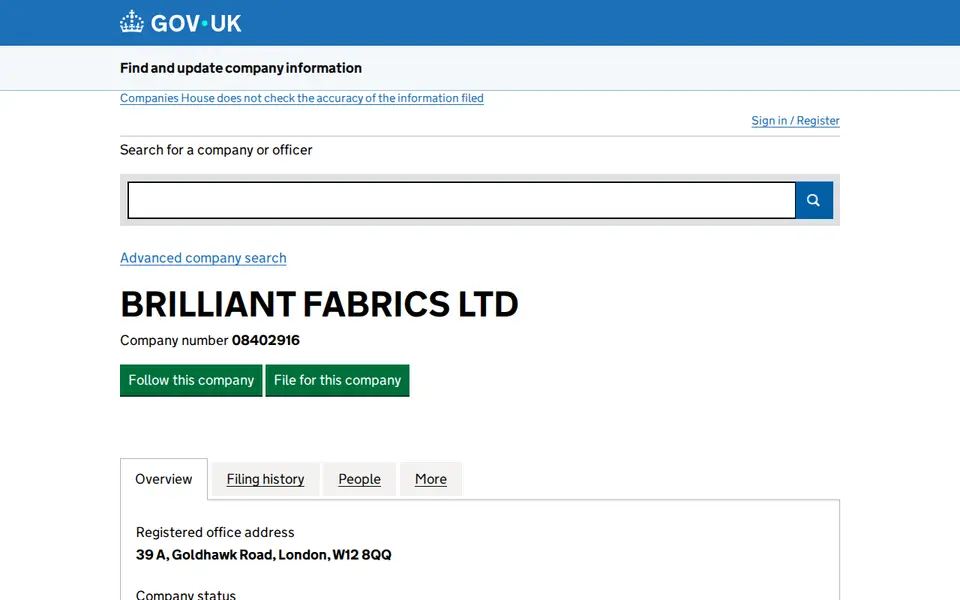 The top of beta.companieshouse.gov.uk