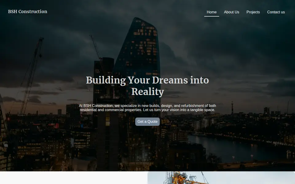 The top of bsh-uk.co.uk