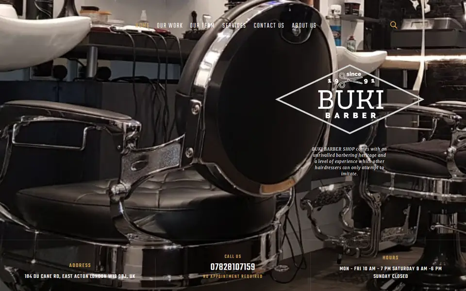 The top of bukibarber.co.uk