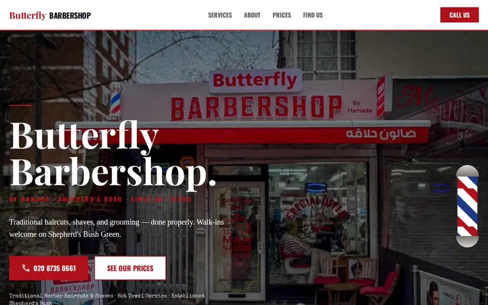 The top of butterflybarbershop.com
