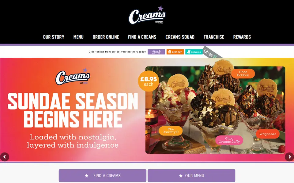 The top of creamscafe.com