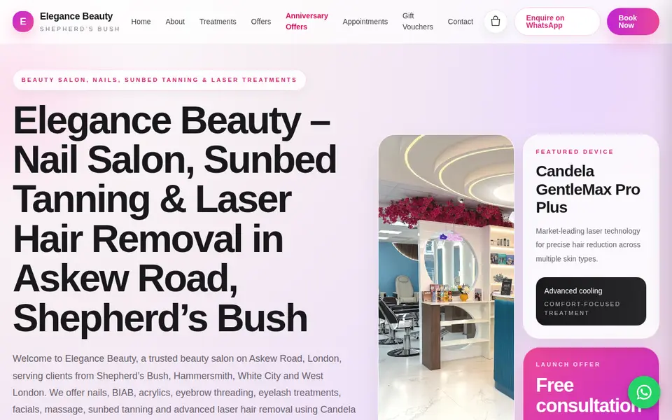 The top of elegancebeautysb.com