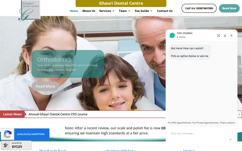 The top of ghauridentalcentre.com
