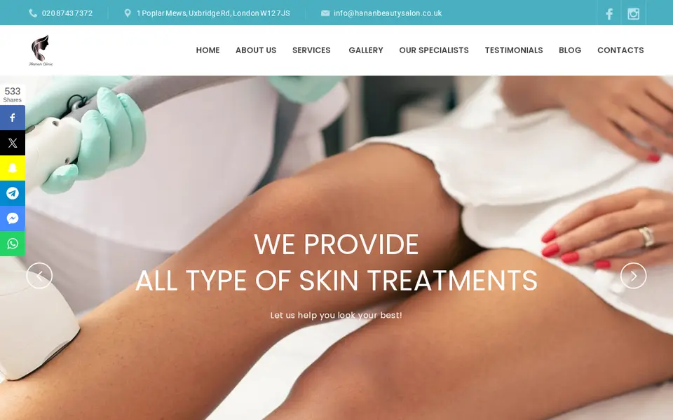 The top of hananbeautysalon.co.uk