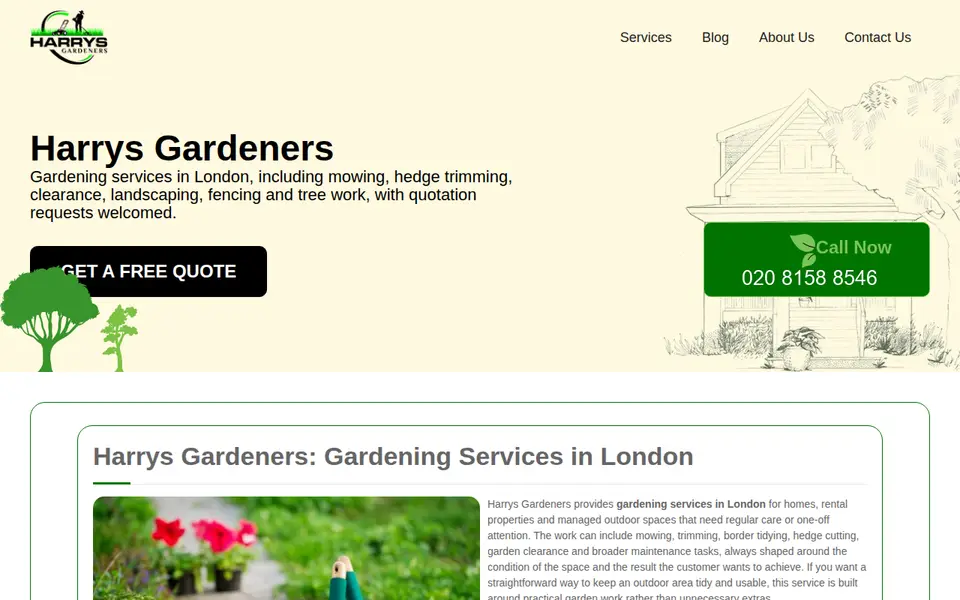 The top of harrysgardeners.co.uk