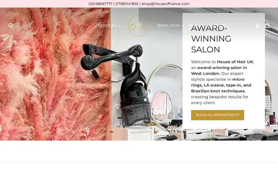The top of houseofhairuk.com