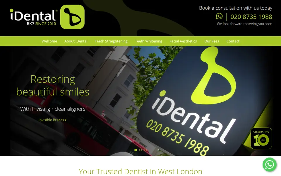 The top of idental-london.com