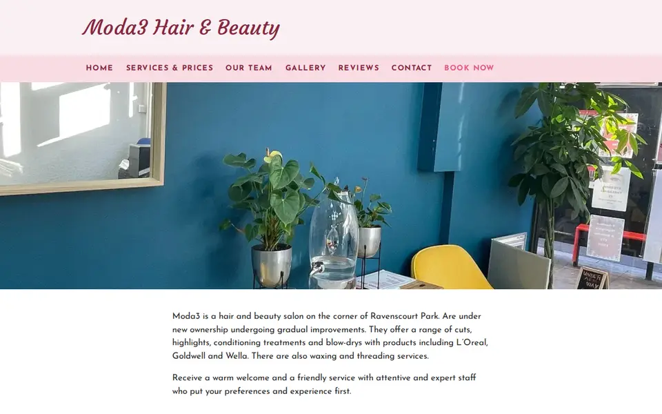 The top of moda3-hair-beauty.mytreatwell.co.uk