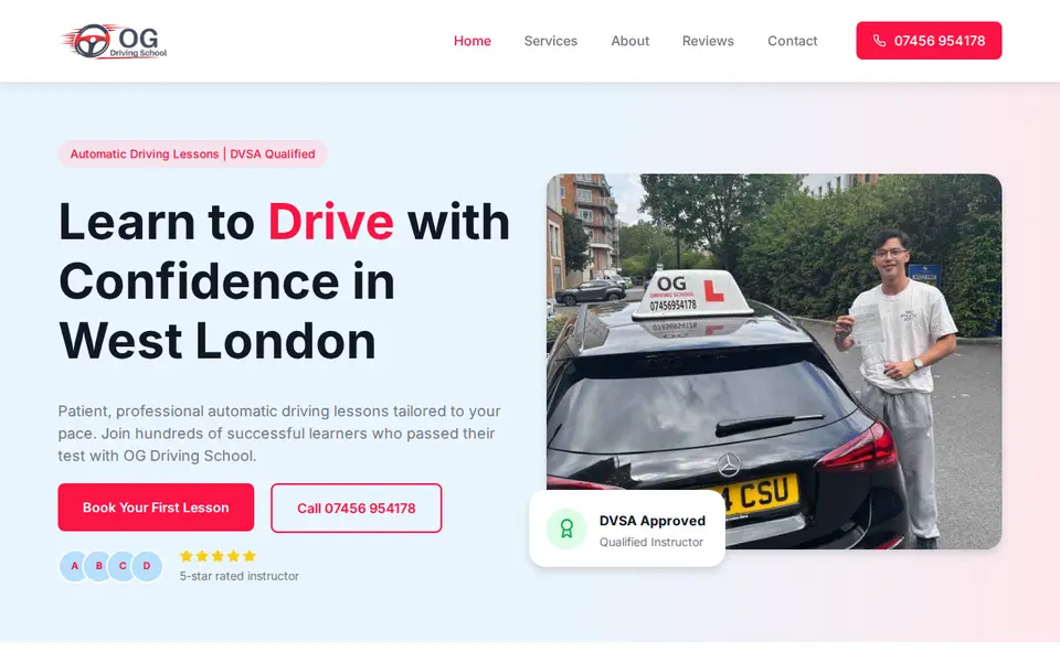 The top of ogdrivingschool.co.uk