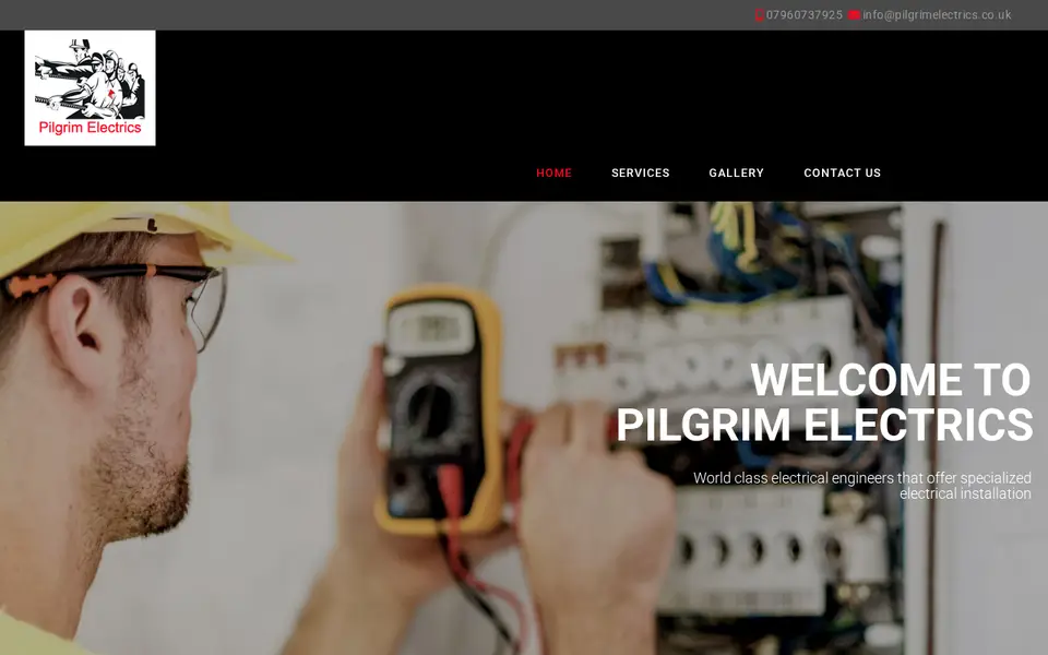 The top of pilgrimelectrics.co.uk