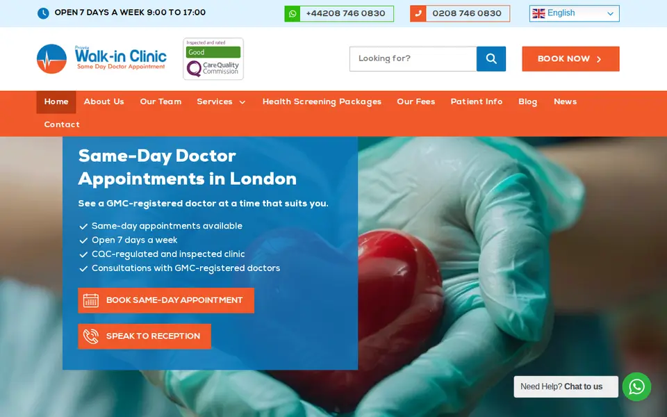 The top of privatewalkinclinic.com