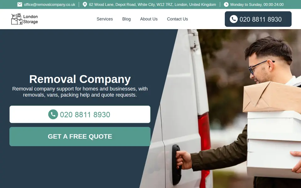 The top of removalcompany.co.uk