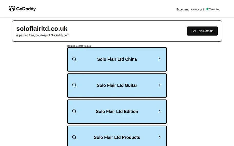 The top of soloflairltd.co.uk