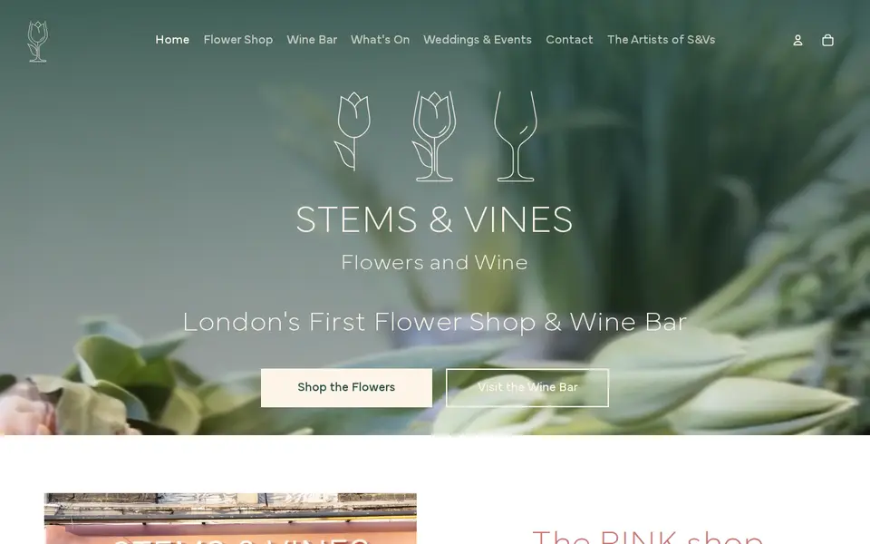 The top of stemsandvines.co.uk