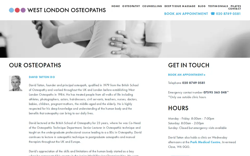 The top of westlondonosteopaths.com