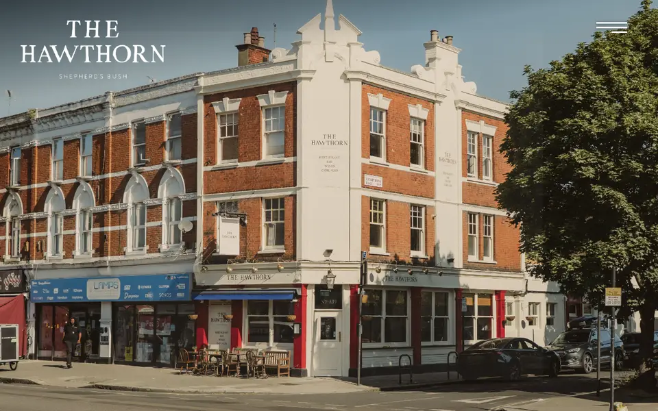 The top of thehawthornpub.com