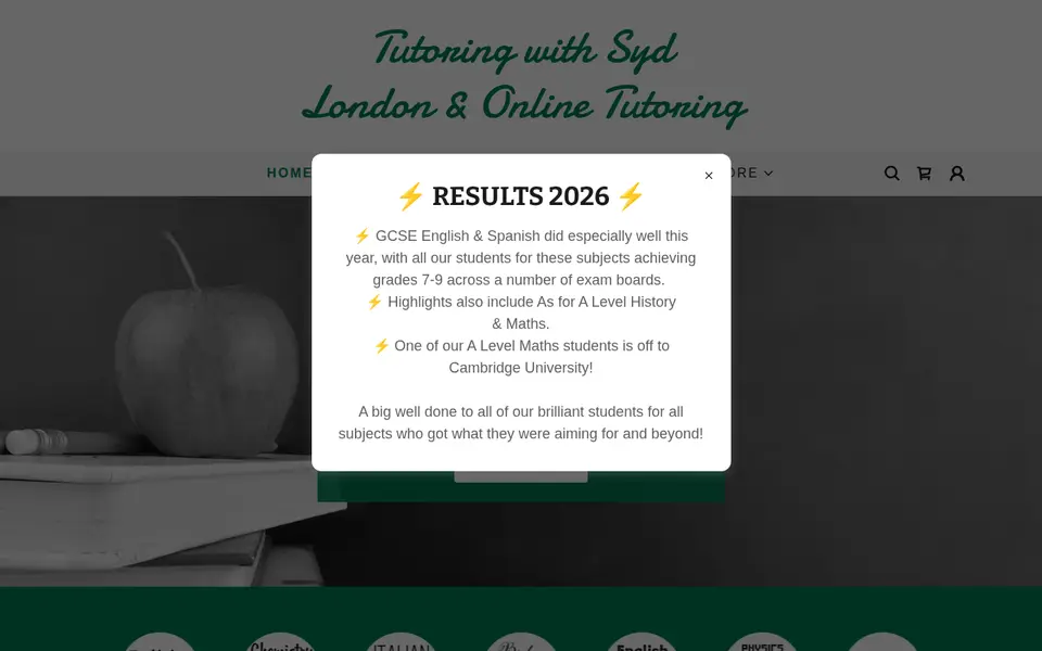 The top of tutoringwithsyd.co.uk