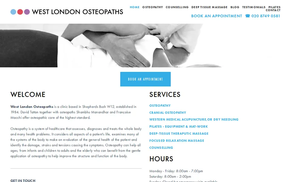 The top of westlondonosteopaths.com