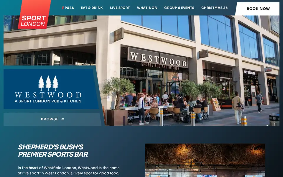 The top of westwoodsportspub.com