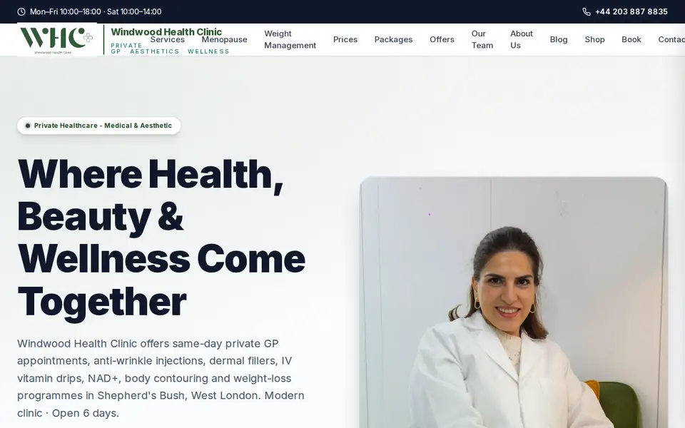 The top of windwoodhealthclinic.co.uk