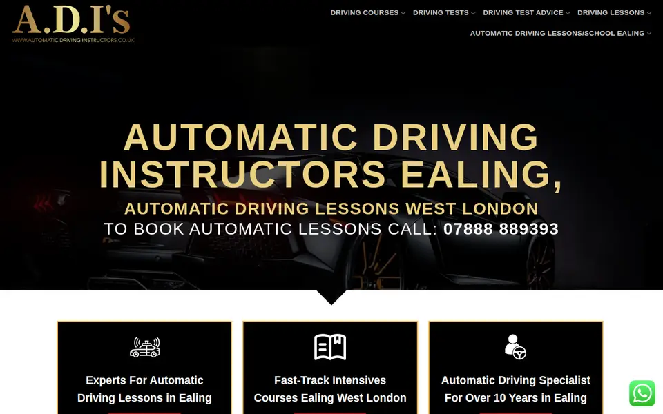 The top of automaticdrivinginstructors.co.uk