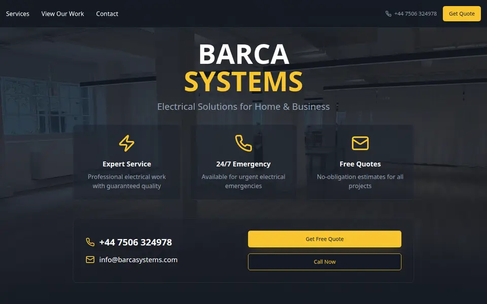 The top of barcasystems.com