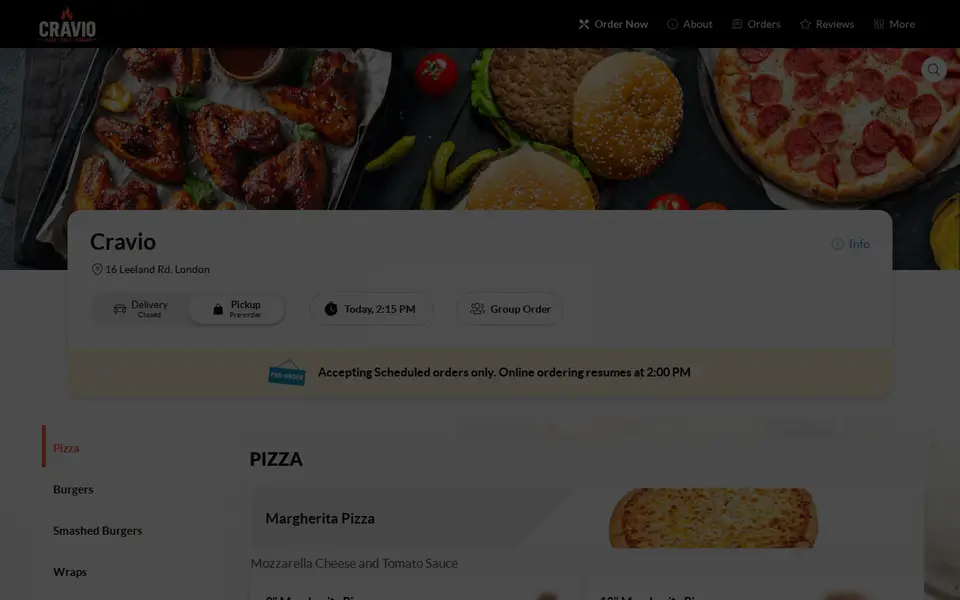 The top of craviokitchen.co.uk