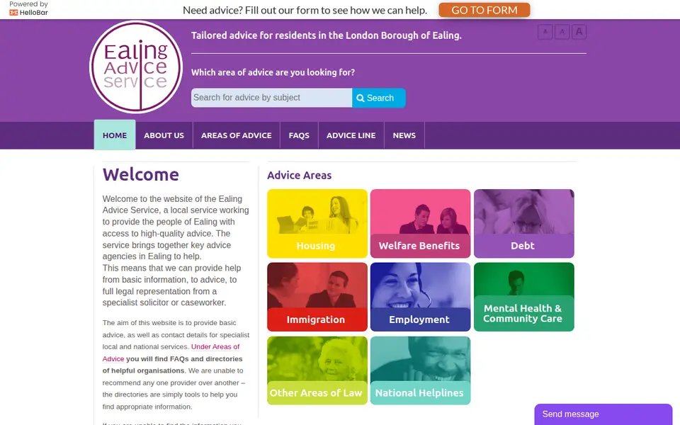 The top of ealingadvice.org