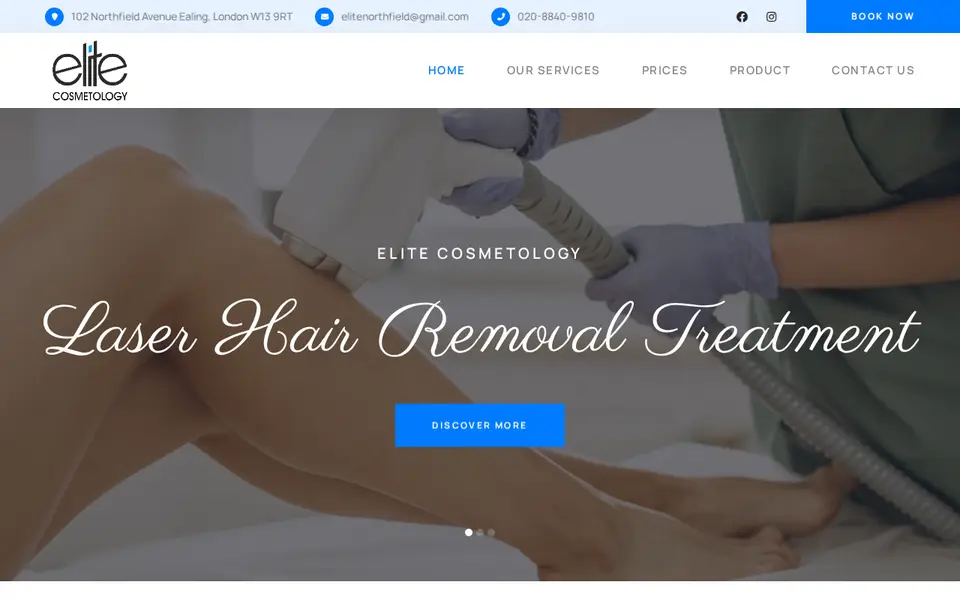 The top of elitecosmetology.co.uk