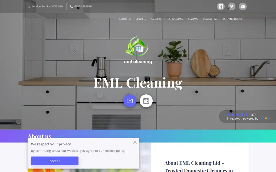 The top of emlcleaning.co.uk