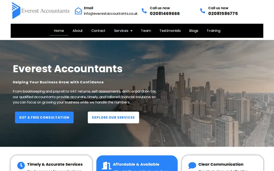 The top of everestaccountants.co.uk
