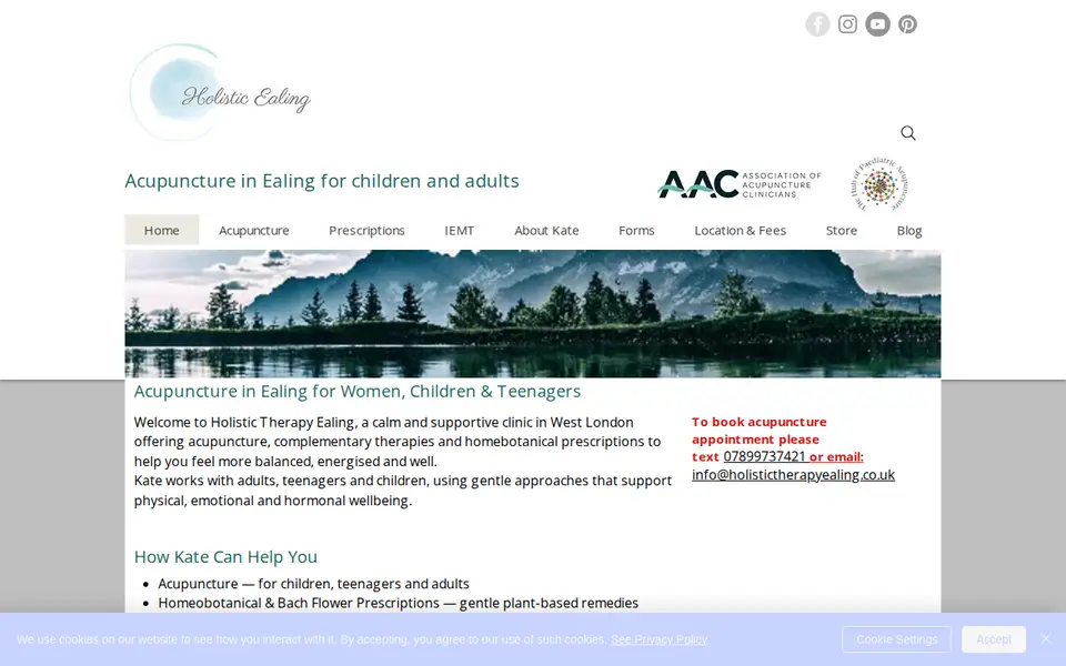 The top of holistictherapyealing.co.uk