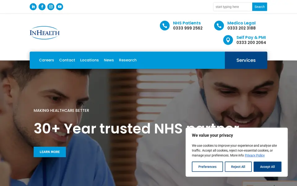 The top of inhealthgroup.com
