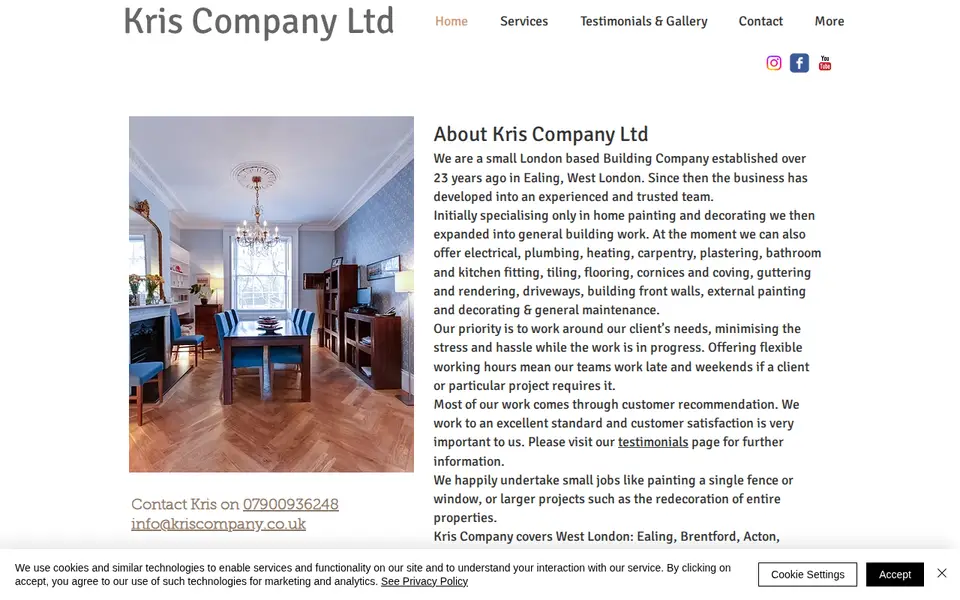 The top of kriscompany.co.uk