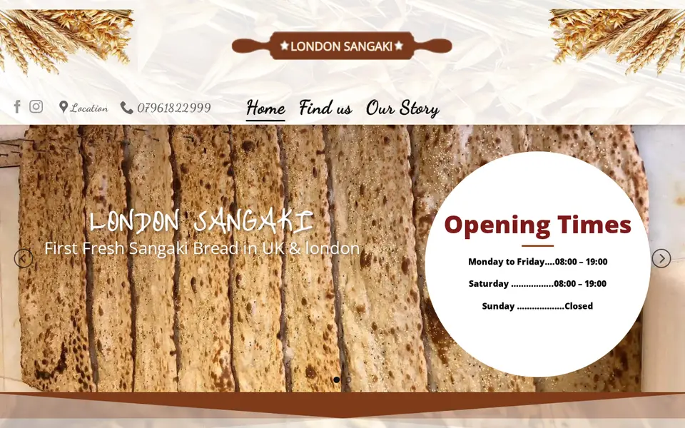 The top of sangaki.co.uk