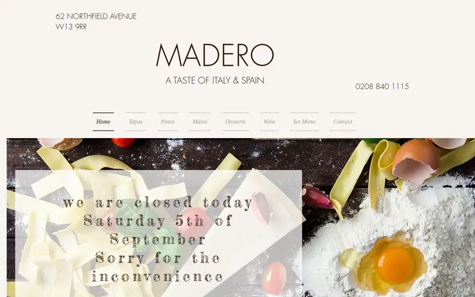 The top of maderorestaurant.co.uk
