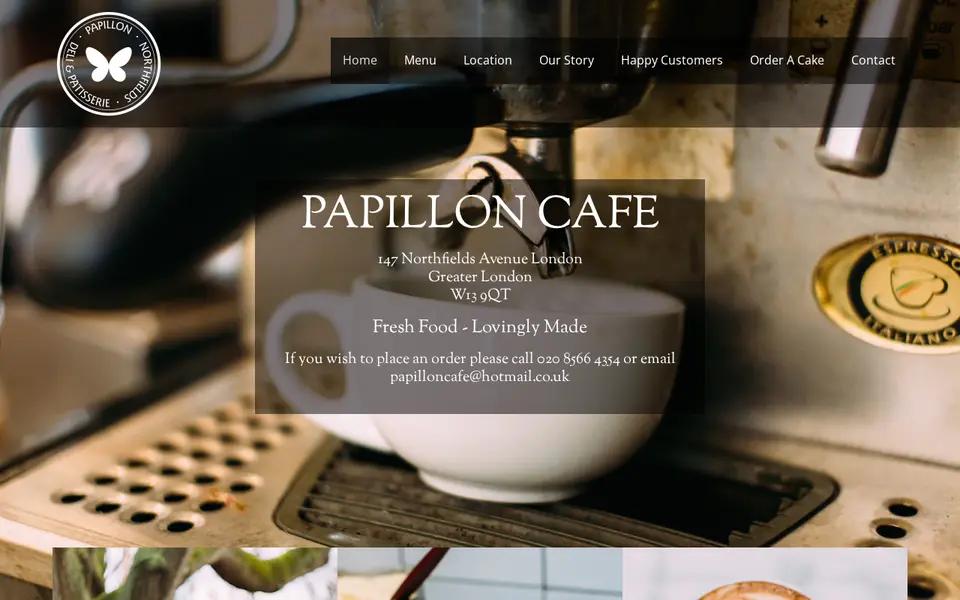 The top of papilloncafe.co.uk