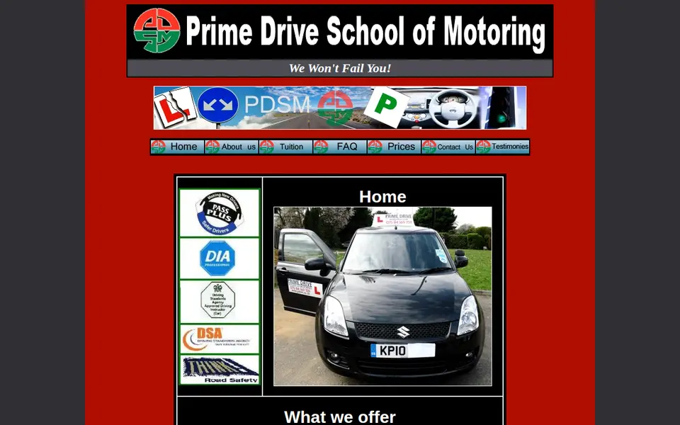 The top of pdsm.co.uk