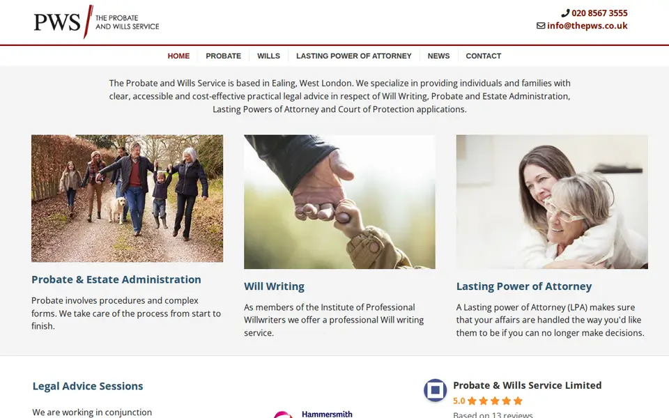 The top of thepws.co.uk