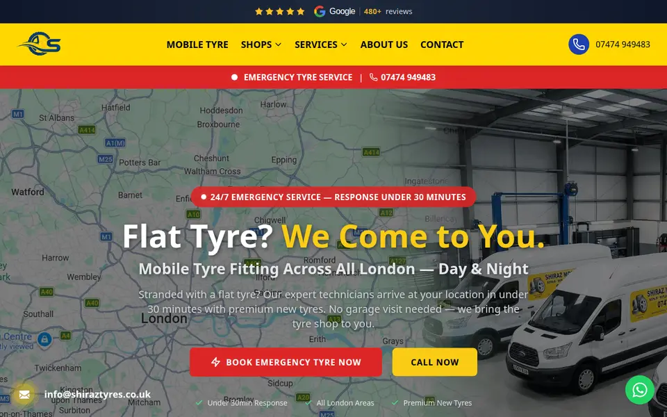The top of shiraztyres.co.uk