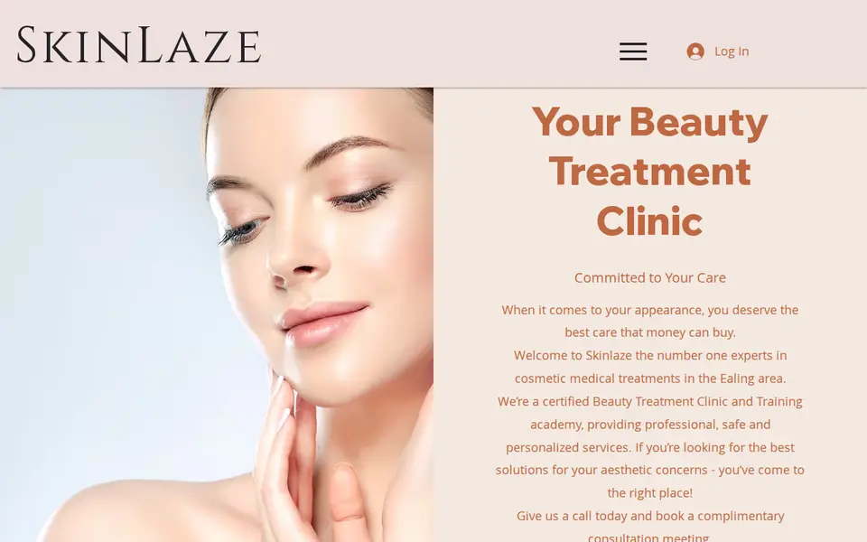 The top of skinlaze.co.uk