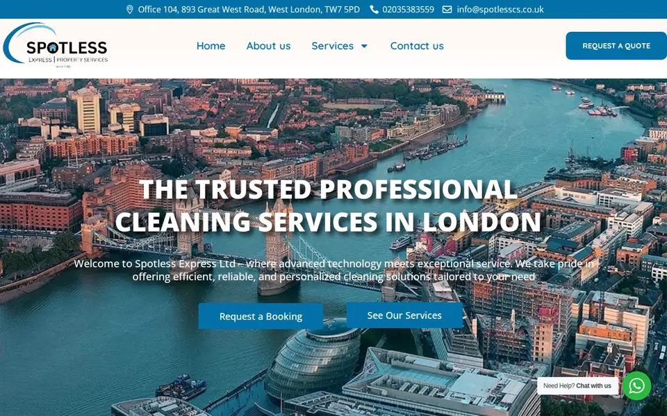 The top of spotlesscs.co.uk