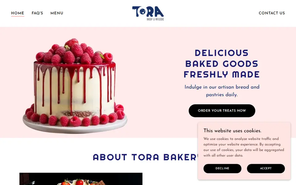 The top of torabakery-patisserie.co.uk
