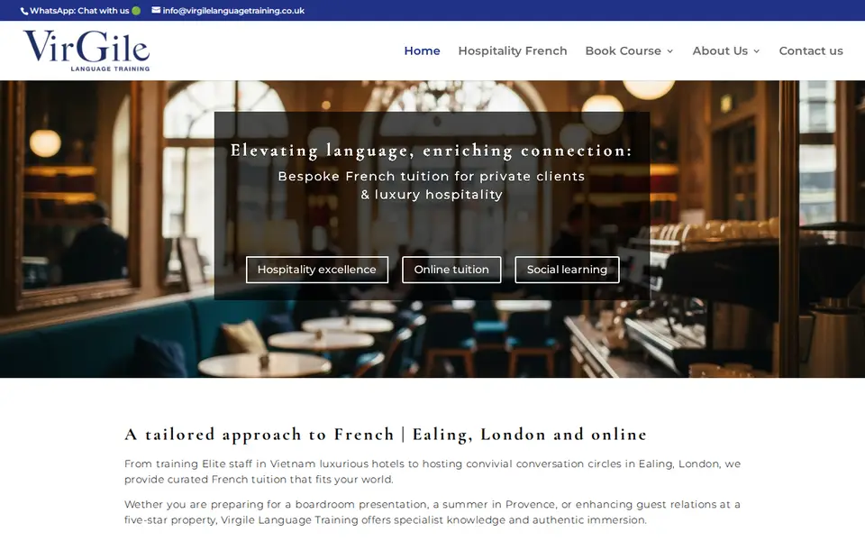 The top of virgilelanguagetraining.co.uk